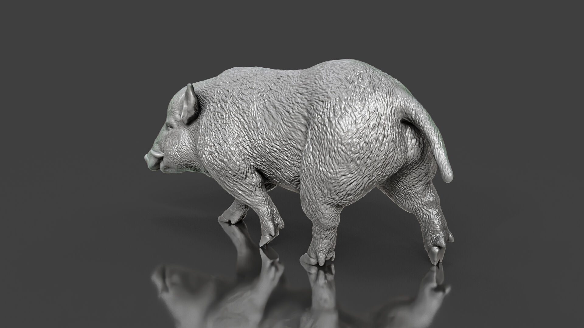 Realistic Wild Boar Toy STL 3D print model_3