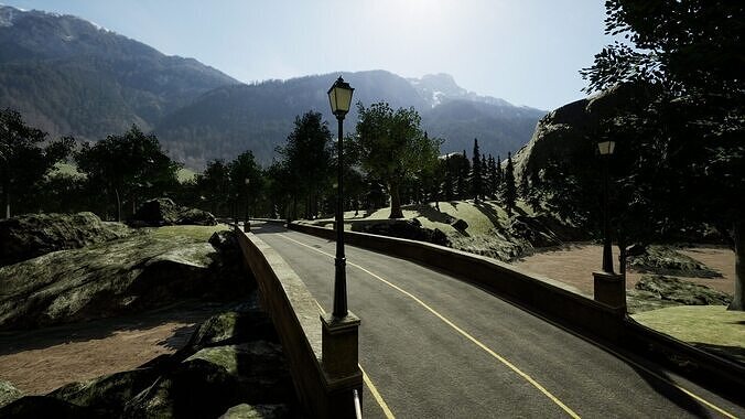 Unreal Engine - Forest Racing Track Low-poly 3D model