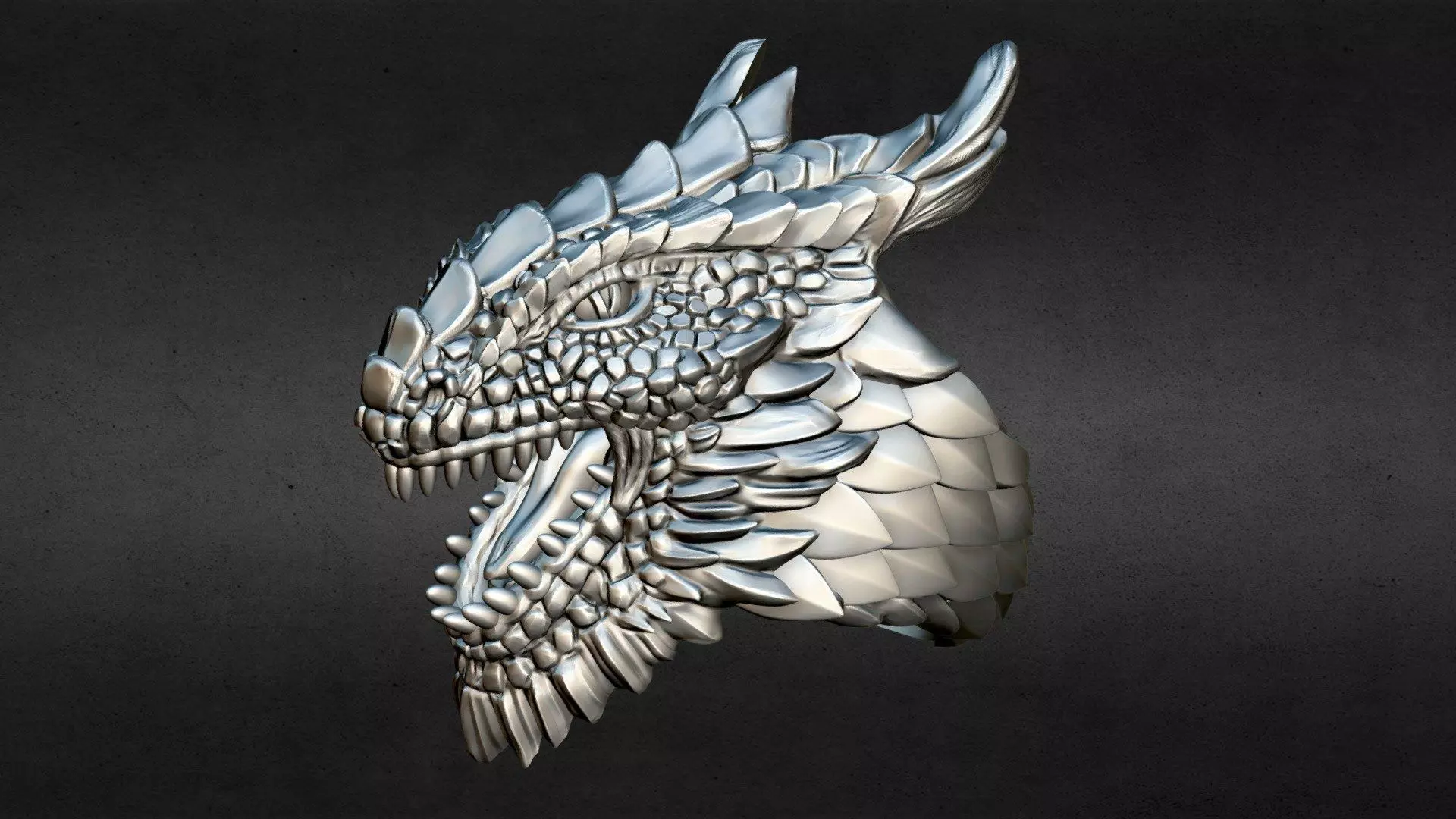 ring-dragon-head 3D print model_0