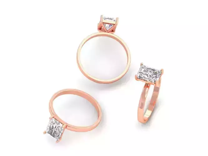 EMLR-006 RADIANT SOLITAIRE DIAMOND LIGHTWEIGHT RING