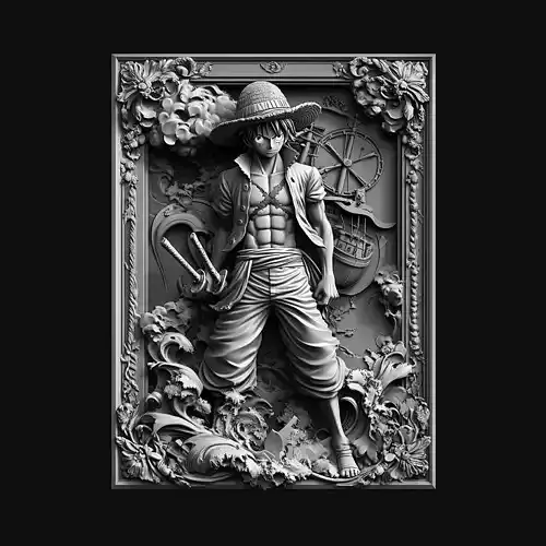 luffy Straw Hat Captain Relief  3D print model