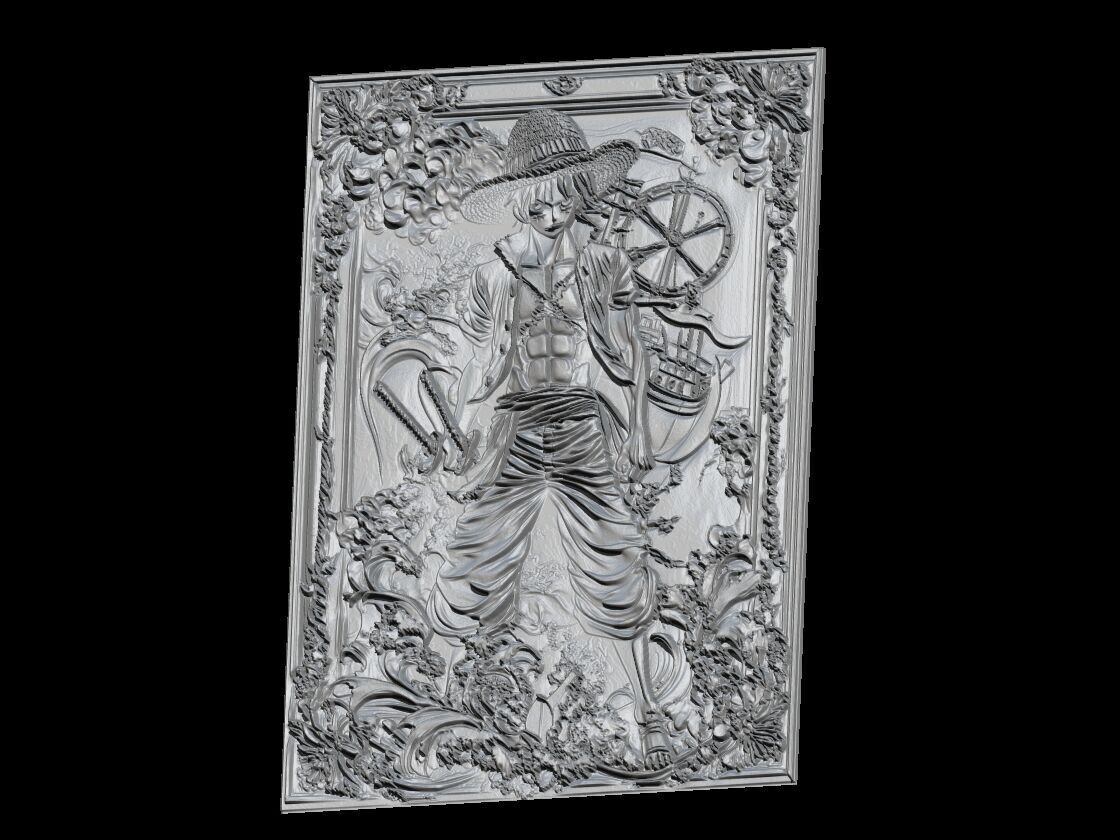 luffy Straw Hat Captain Relief  3D print model_2