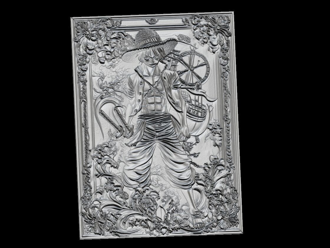 luffy Straw Hat Captain Relief  3D print model_3