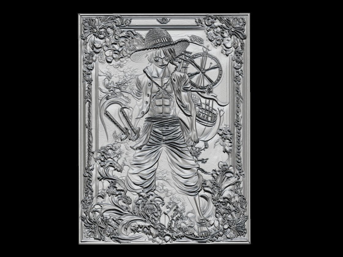 luffy Straw Hat Captain Relief  3D print model_1