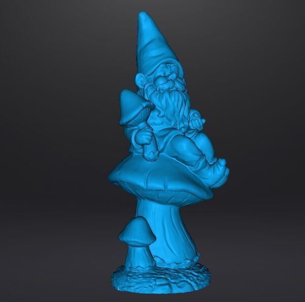 GARDEN GNOME ON MUSHROOM FIGURE MODEL STATUE ART 3D print model_9