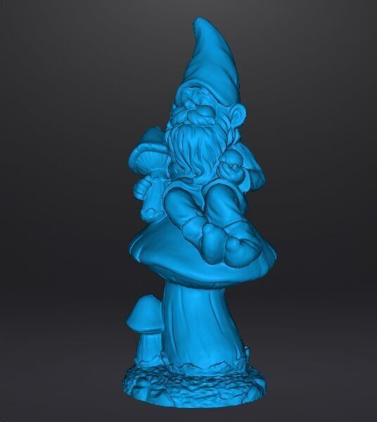 GARDEN GNOME ON MUSHROOM FIGURE MODEL STATUE ART 3D print model_10