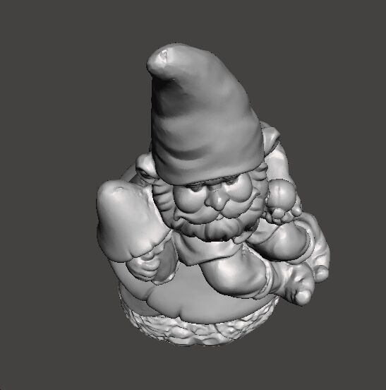 GARDEN GNOME ON MUSHROOM FIGURE MODEL STATUE ART 3D print model_6