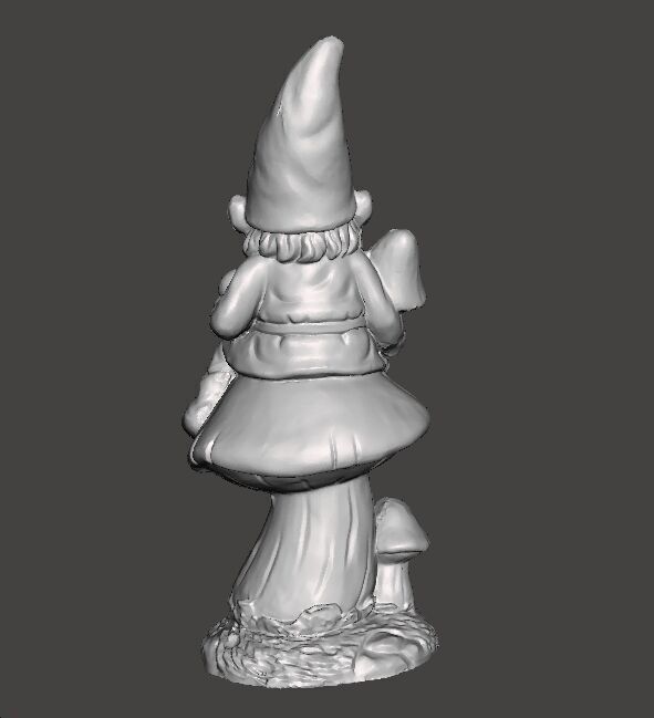 GARDEN GNOME ON MUSHROOM FIGURE MODEL STATUE ART 3D print model_5