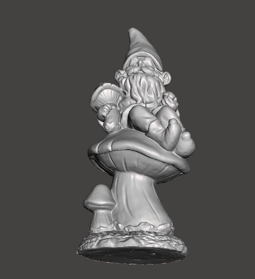 GARDEN GNOME ON MUSHROOM FIGURE MODEL STATUE ART 3D print model_7