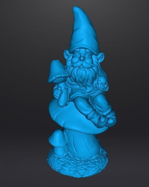 GARDEN GNOME ON MUSHROOM FIGURE MODEL STATUE ART 3D print model_11