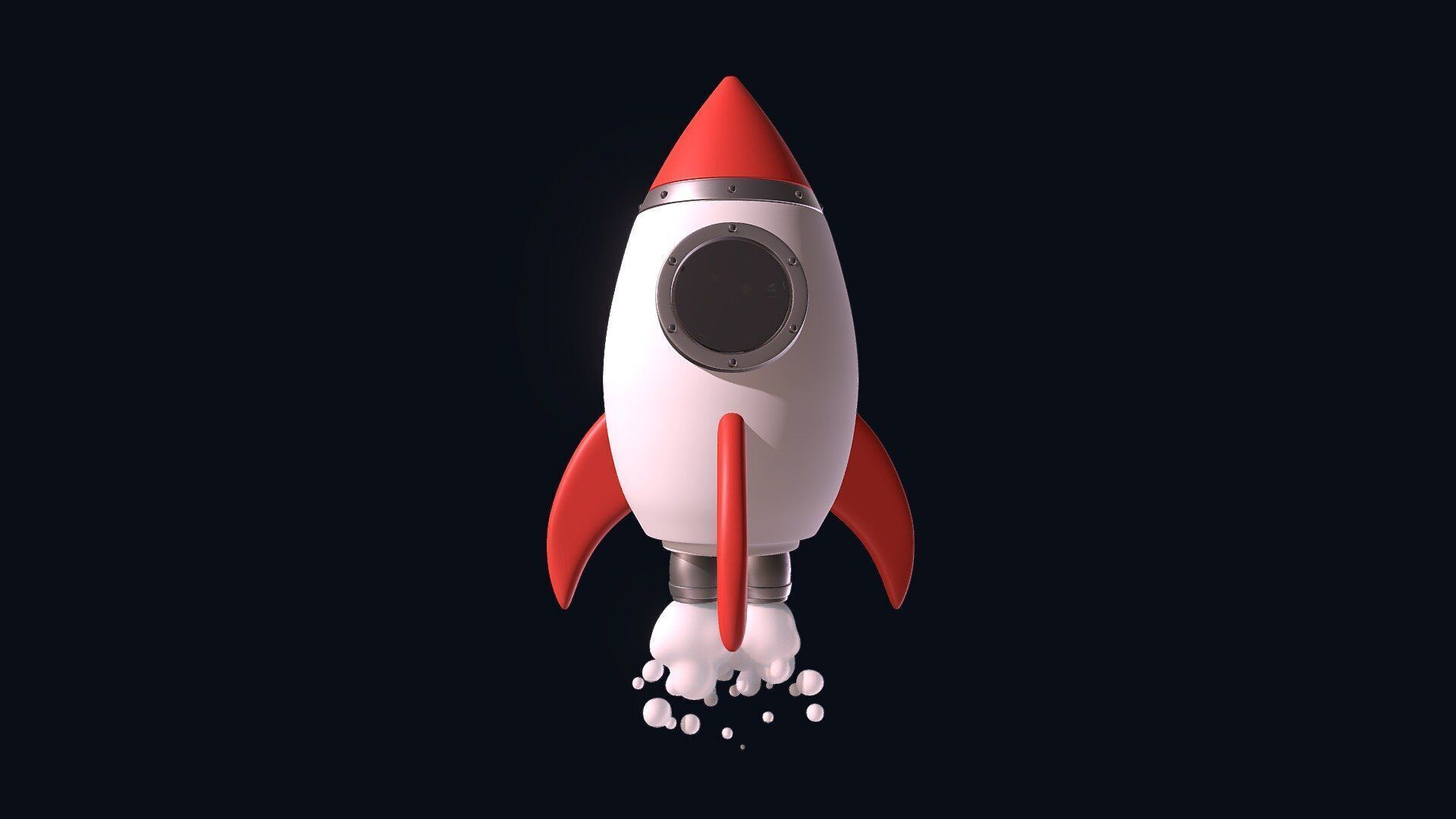 3D ROCKET Low-poly 3D model_2