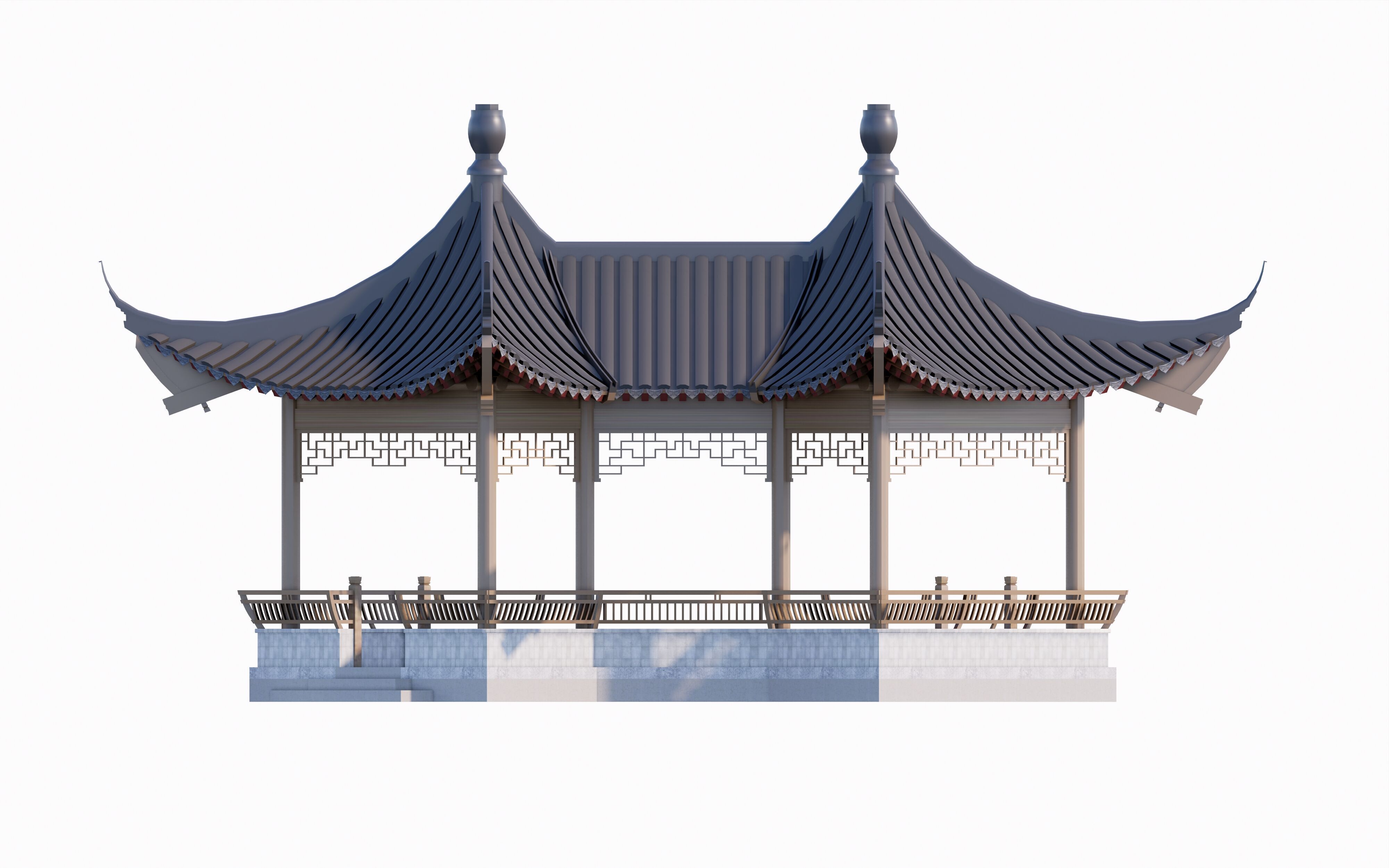 16 Chinese-style pavilions in antique courtyards 3D model_6