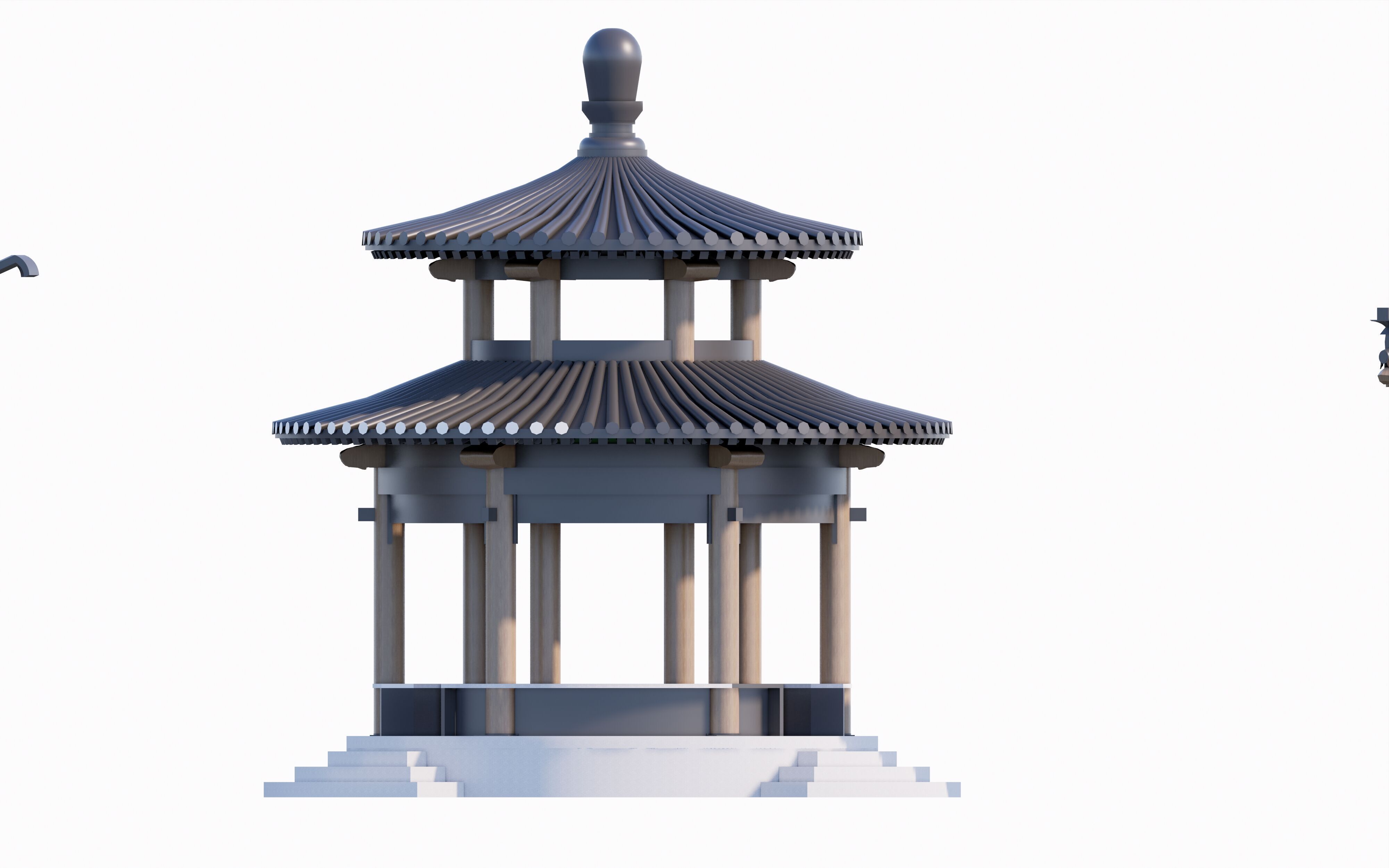 16 Chinese-style pavilions in antique courtyards 3D model_9