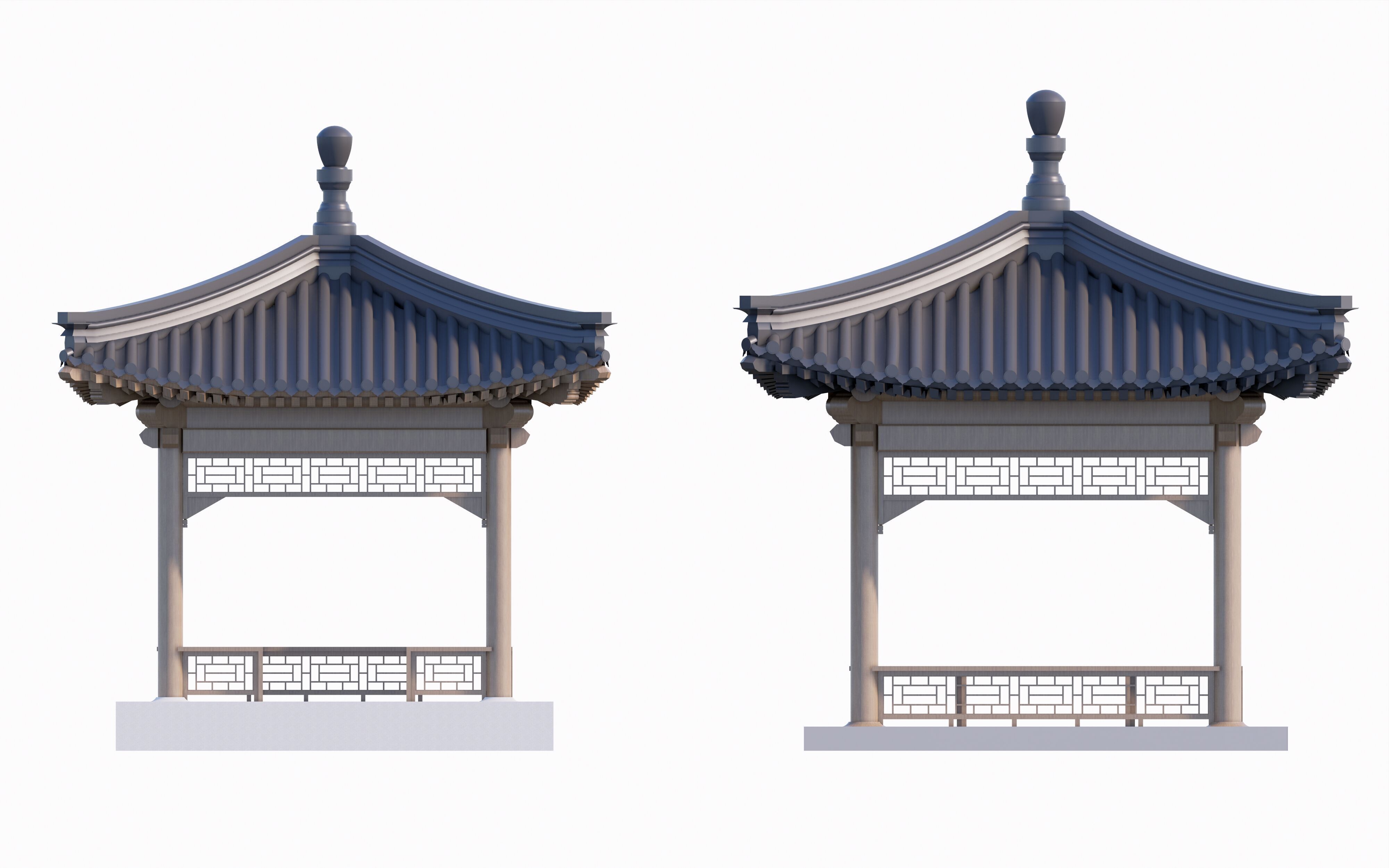 16 Chinese-style pavilions in antique courtyards 3D model_10