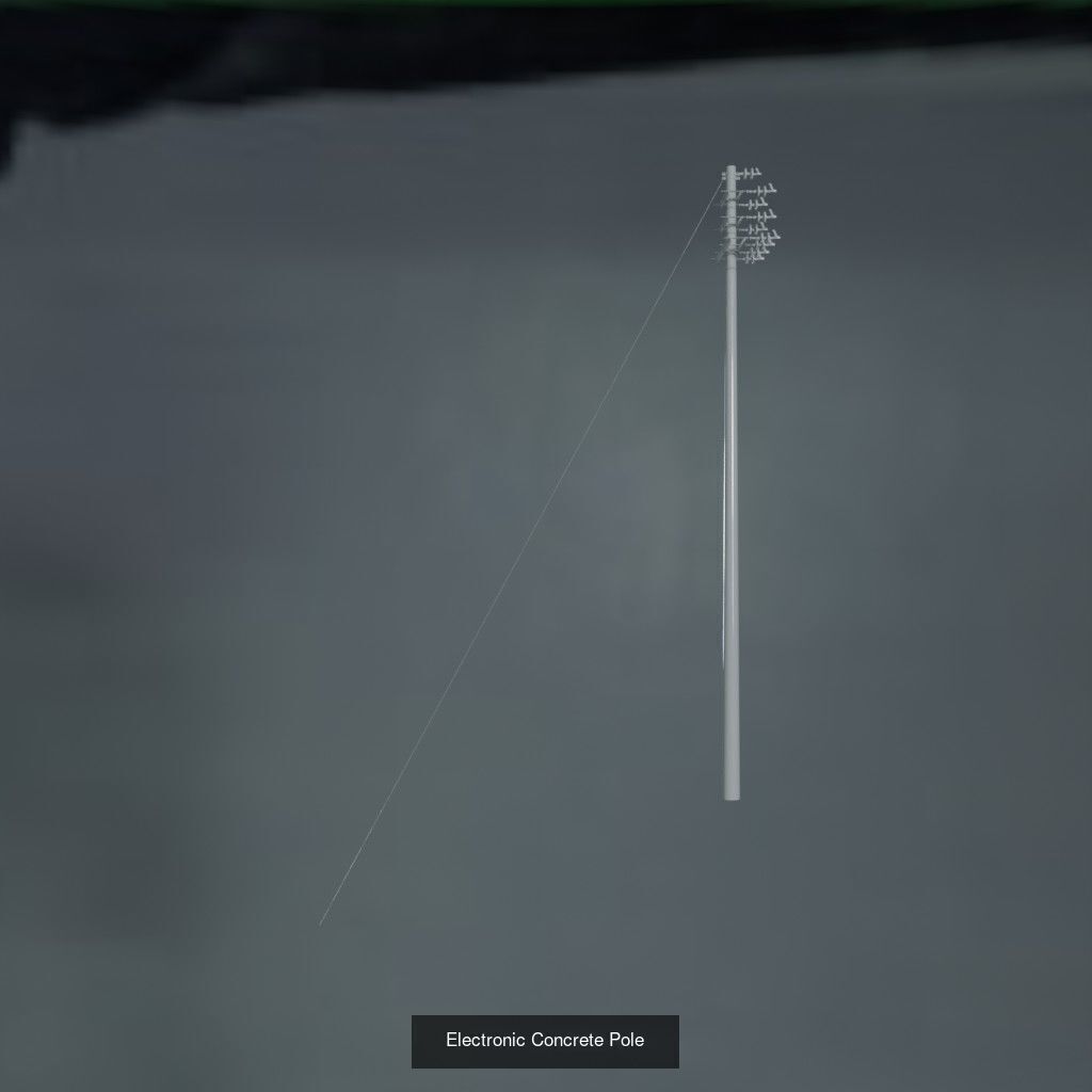 Electronic Concrete Pole 1 3D Model Collection_4