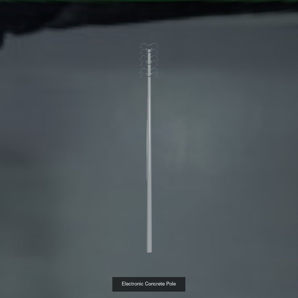 Electronic Concrete Pole 1 3D Model Collection_7