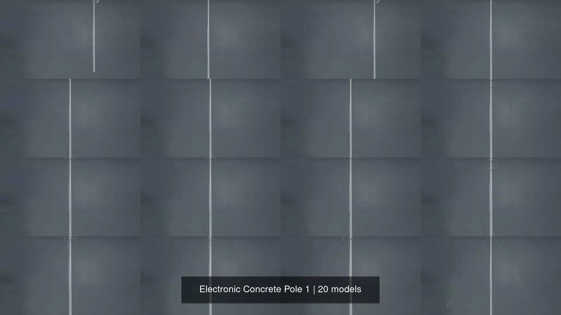 Electronic Concrete Pole 1 3D Model Collection_0