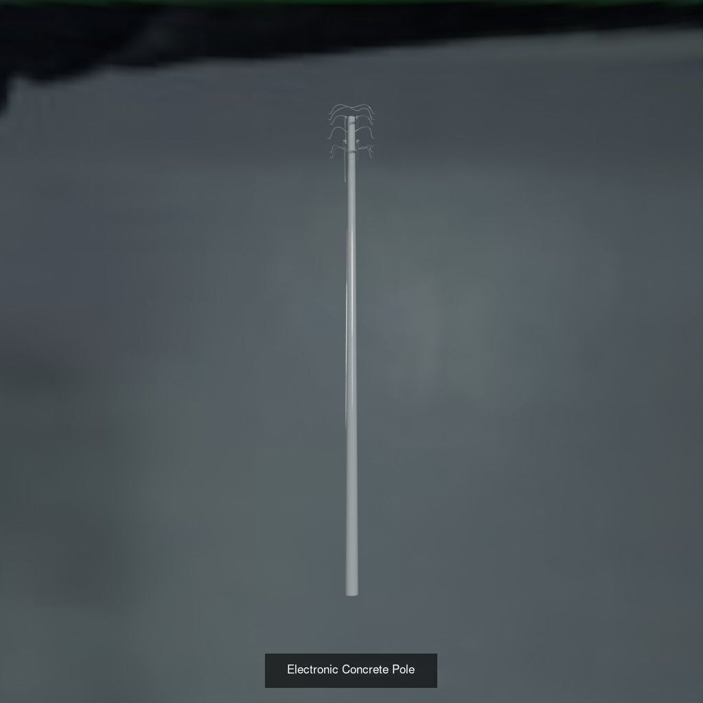 Electronic Concrete Pole 1 3D Model Collection_9