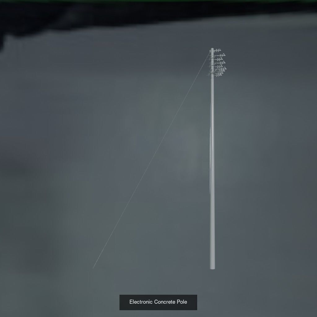 Electronic Concrete Pole 1 3D Model Collection_6