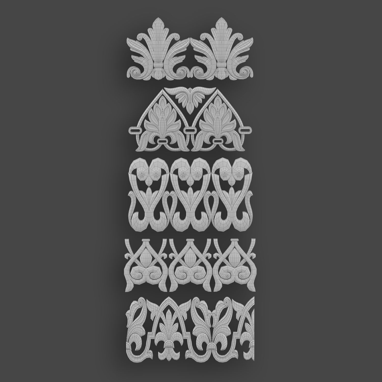 5 Borders Ornamental Pack 10 3D model_24