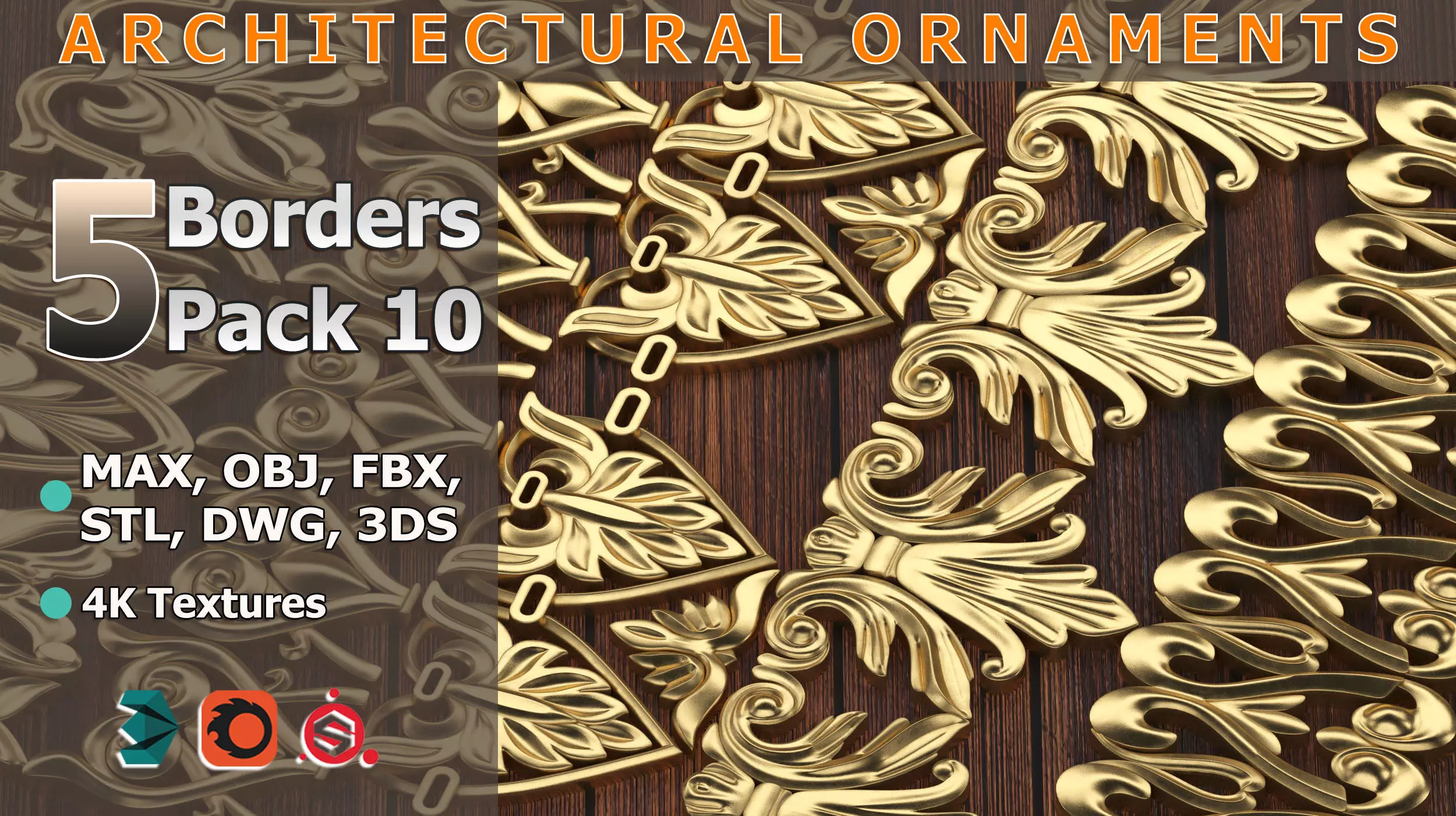 5 Borders Ornamental Pack 10 3D model_0