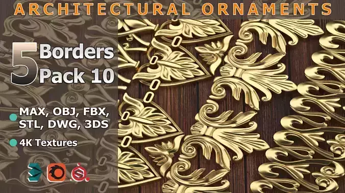 5 Borders Ornamental Pack 10 3D model