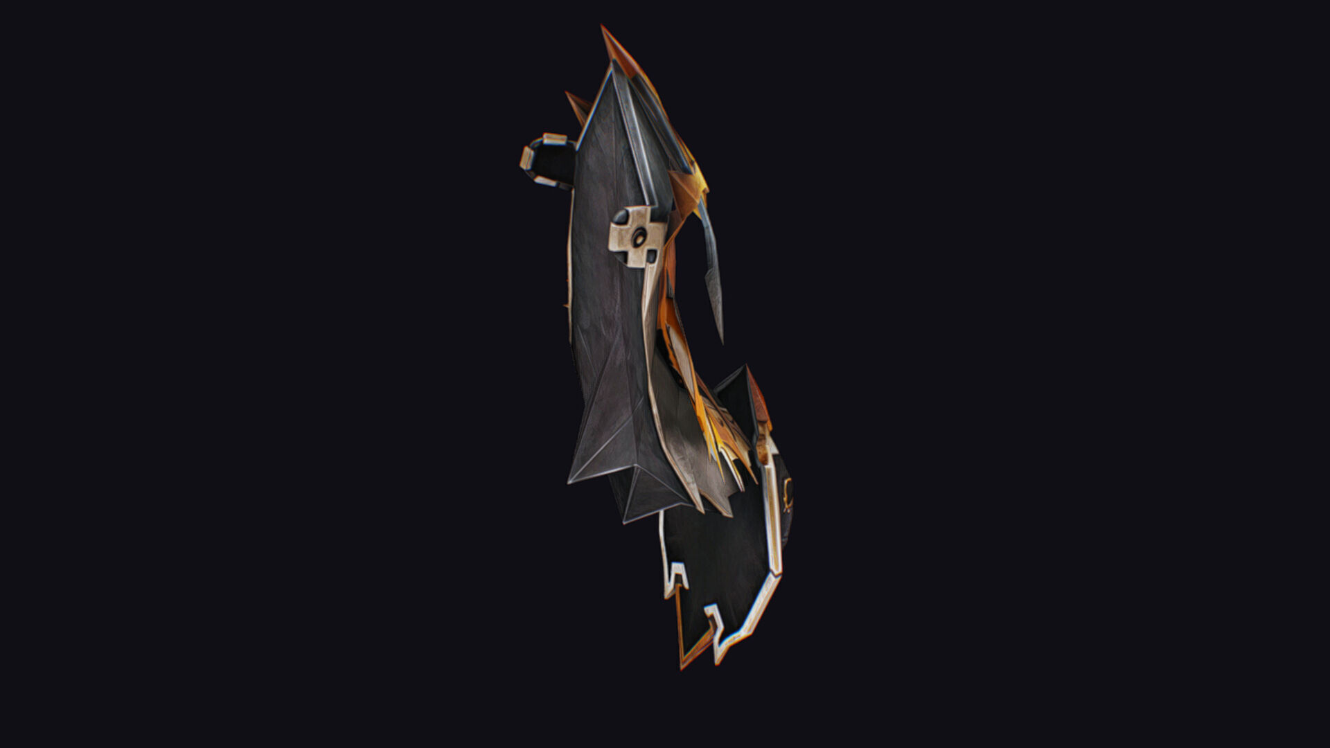 Shield Massive Great Large Heavy Armor Golden Equipment Low-poly 3D model_6