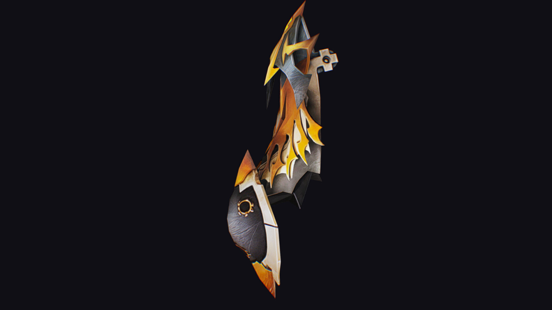 Shield Massive Great Large Heavy Armor Golden Equipment Low-poly 3D model_2