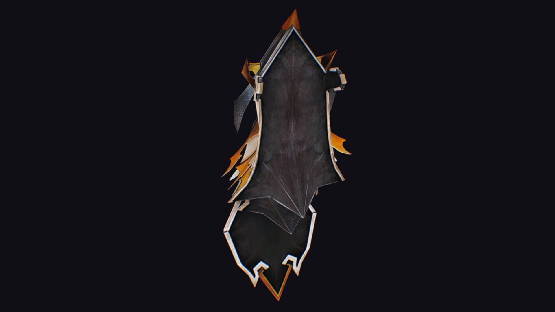 Shield Massive Great Large Heavy Armor Golden Equipment Low-poly 3D model_4