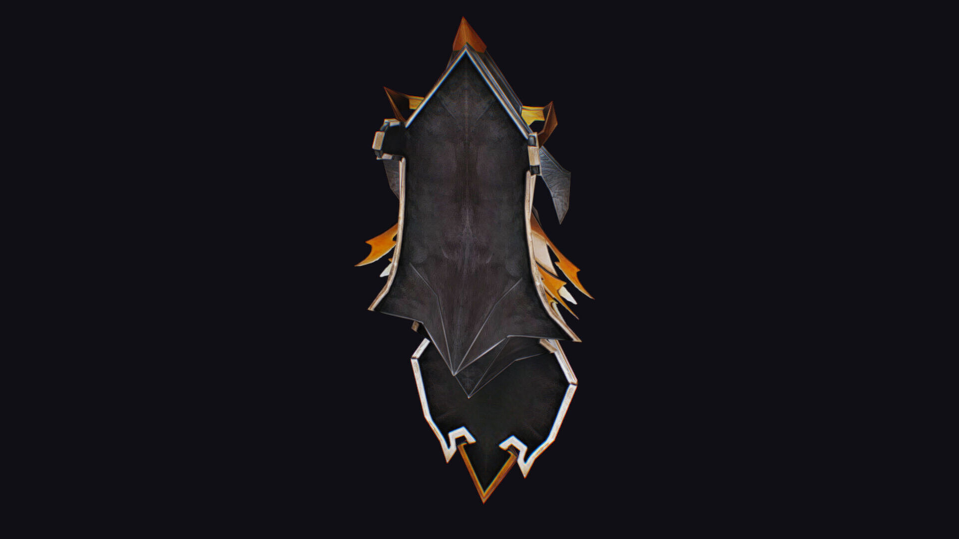 Shield Massive Great Large Heavy Armor Golden Equipment Low-poly 3D model_5