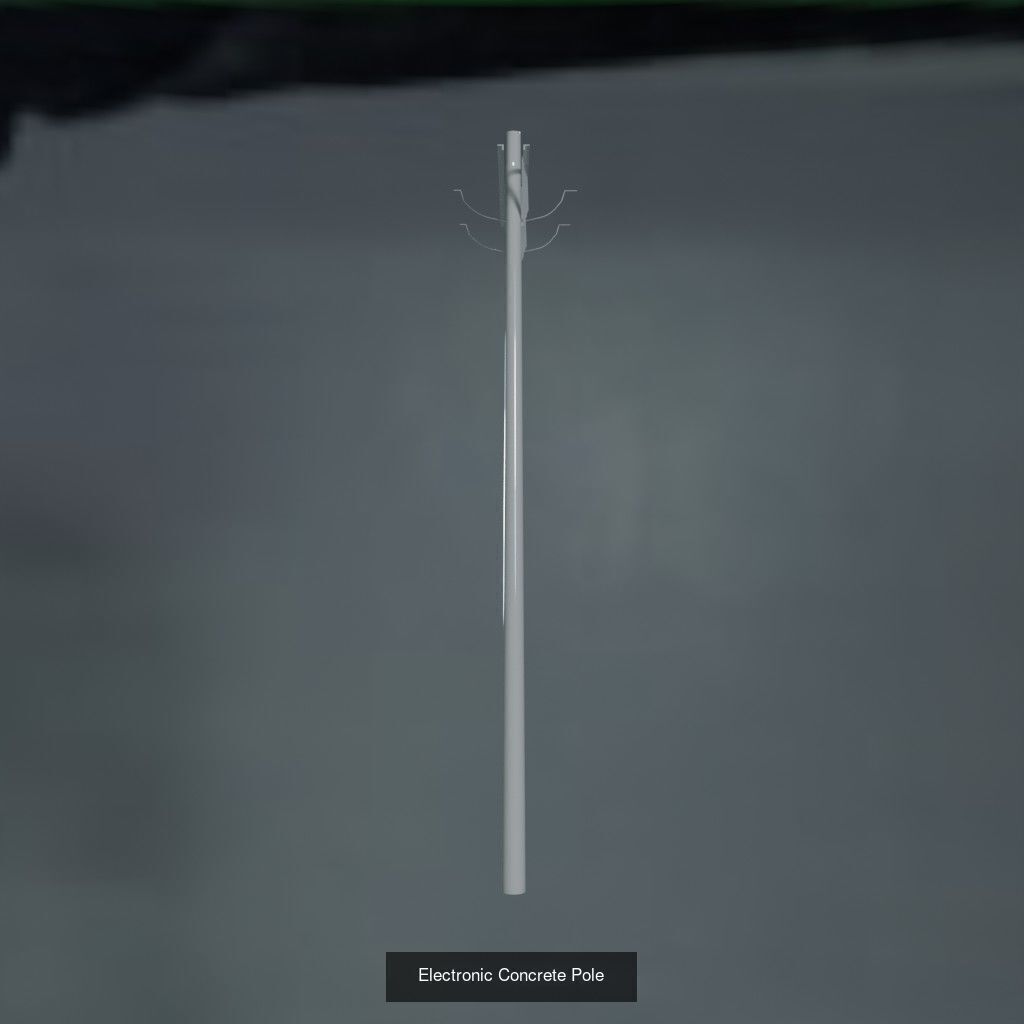 Electronic Concrete Pole 2 3D Model Collection_12