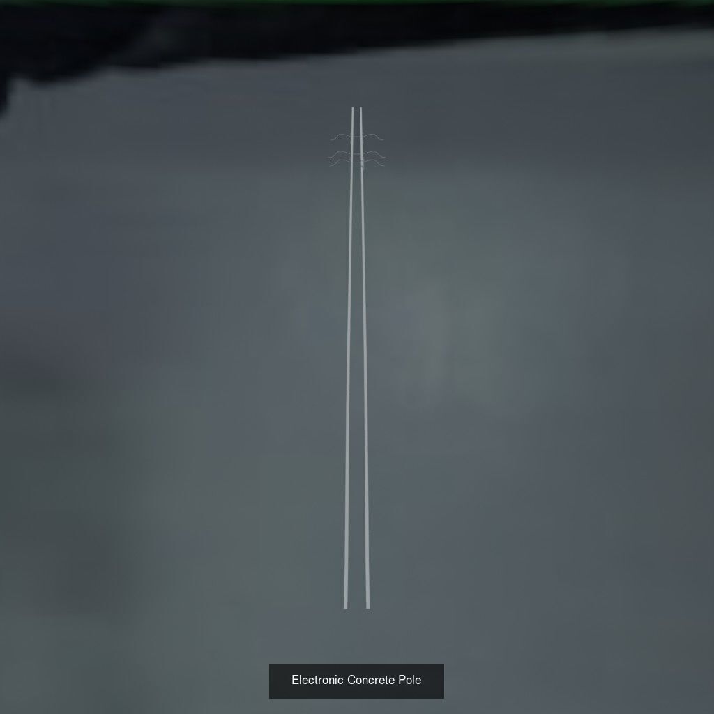 Electronic Concrete Pole 2 3D Model Collection_3