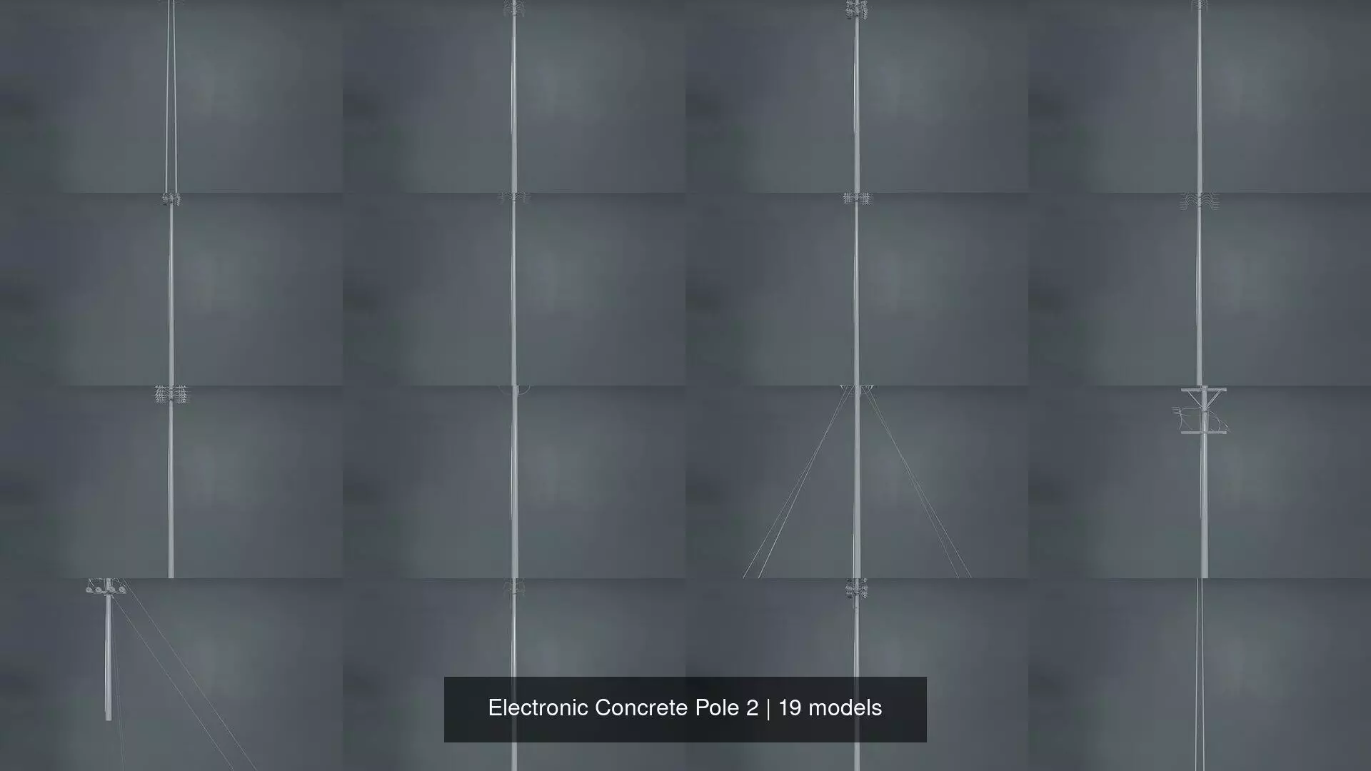 Electronic Concrete Pole 2 3D Model Collection_0