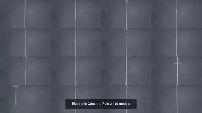 Electronic Concrete Pole 2 3D Model Collection
