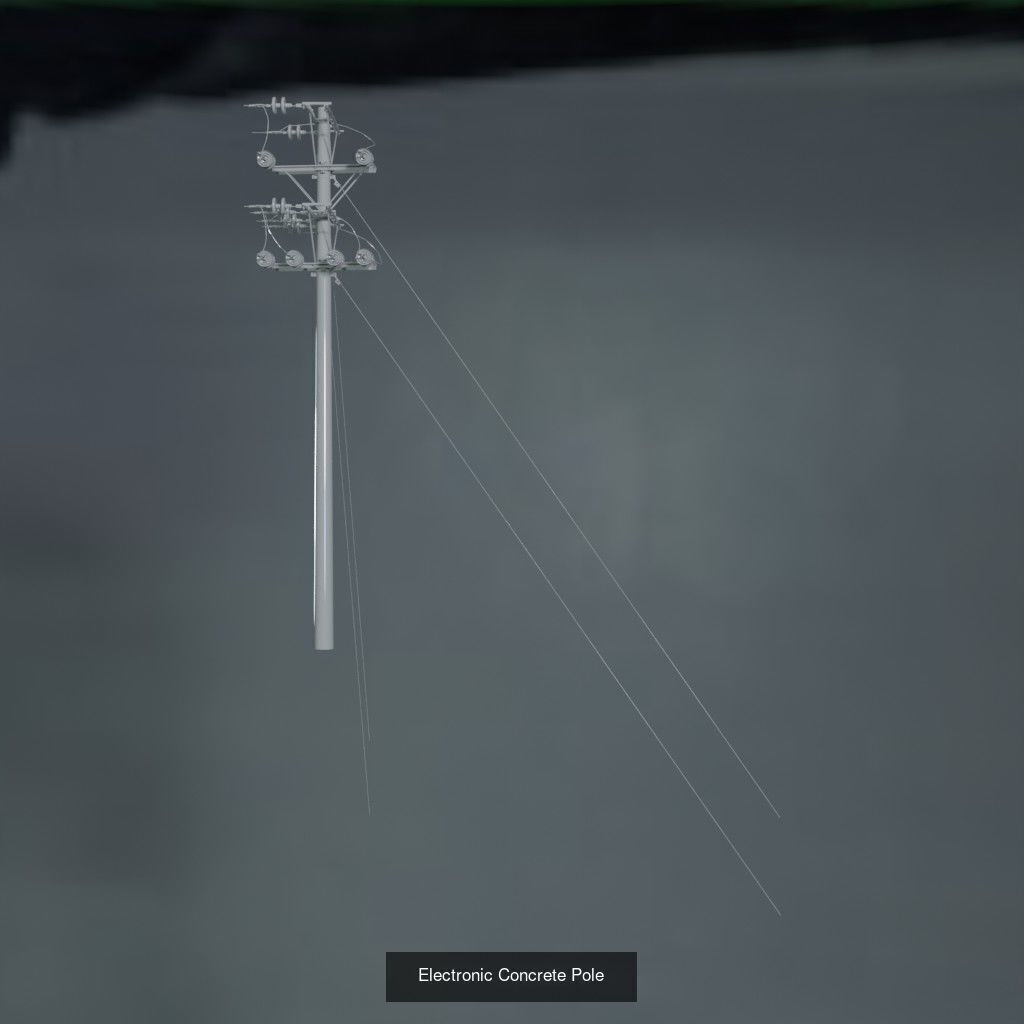 Electronic Concrete Pole 2 3D Model Collection_15