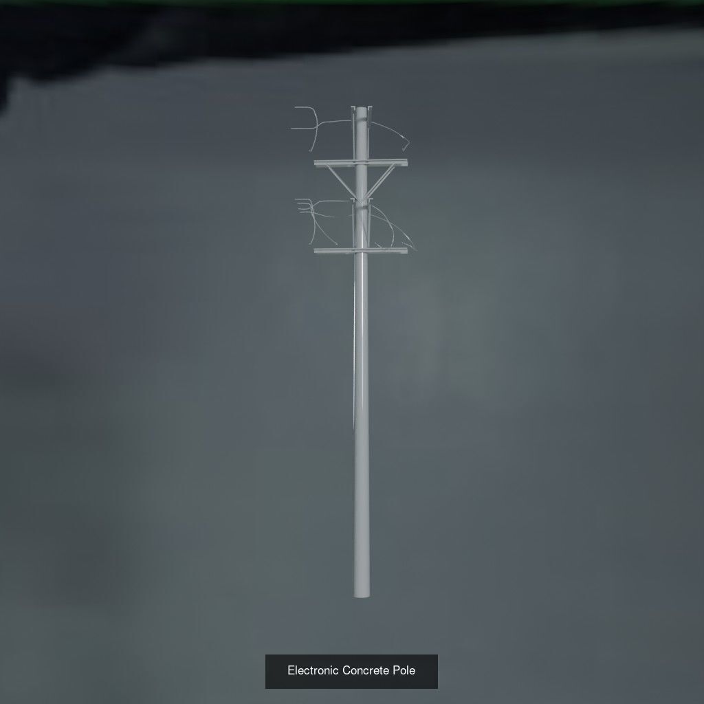 Electronic Concrete Pole 2 3D Model Collection_14