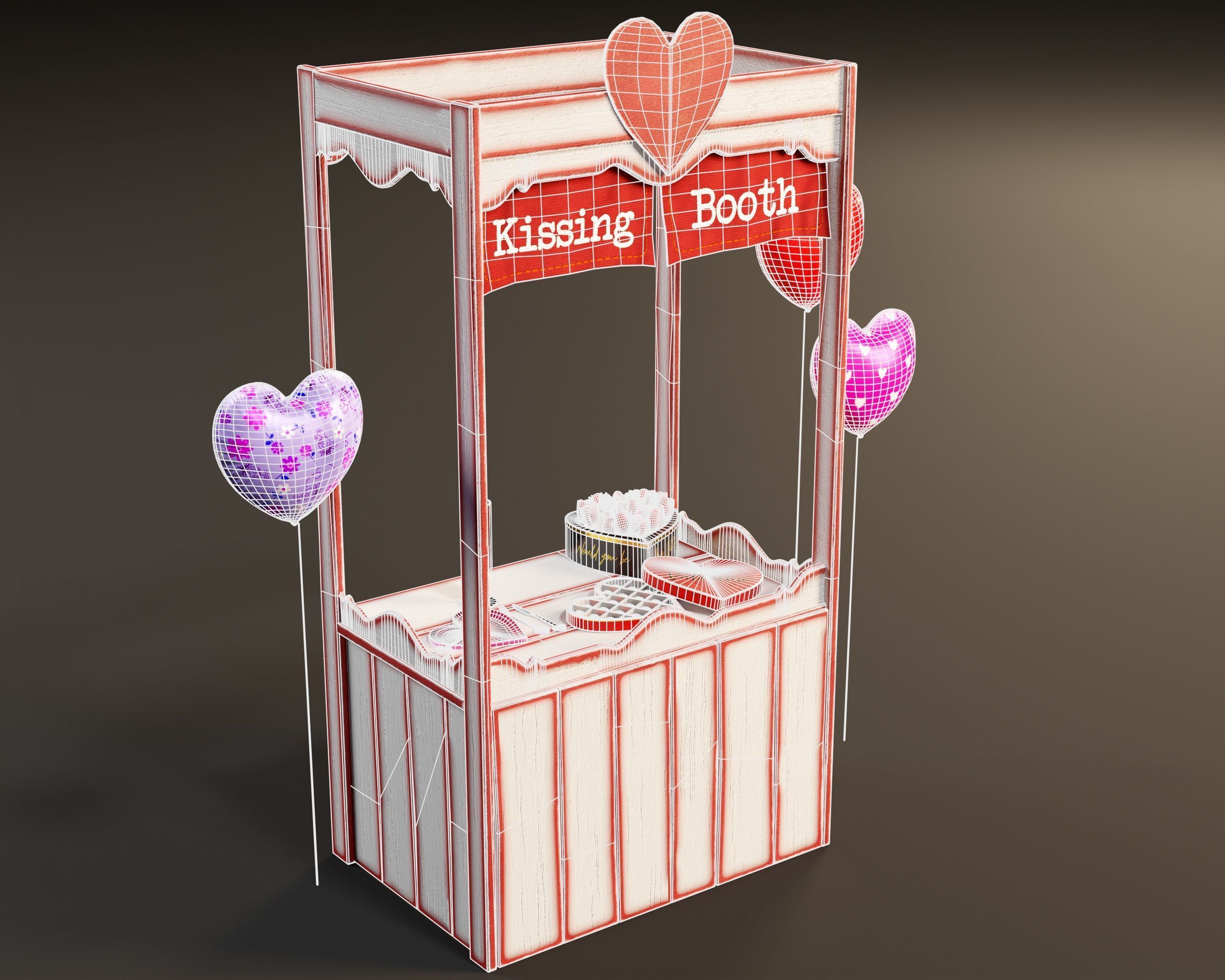 Saint Valentines Day Props Pack 1 3D Model Collection_10