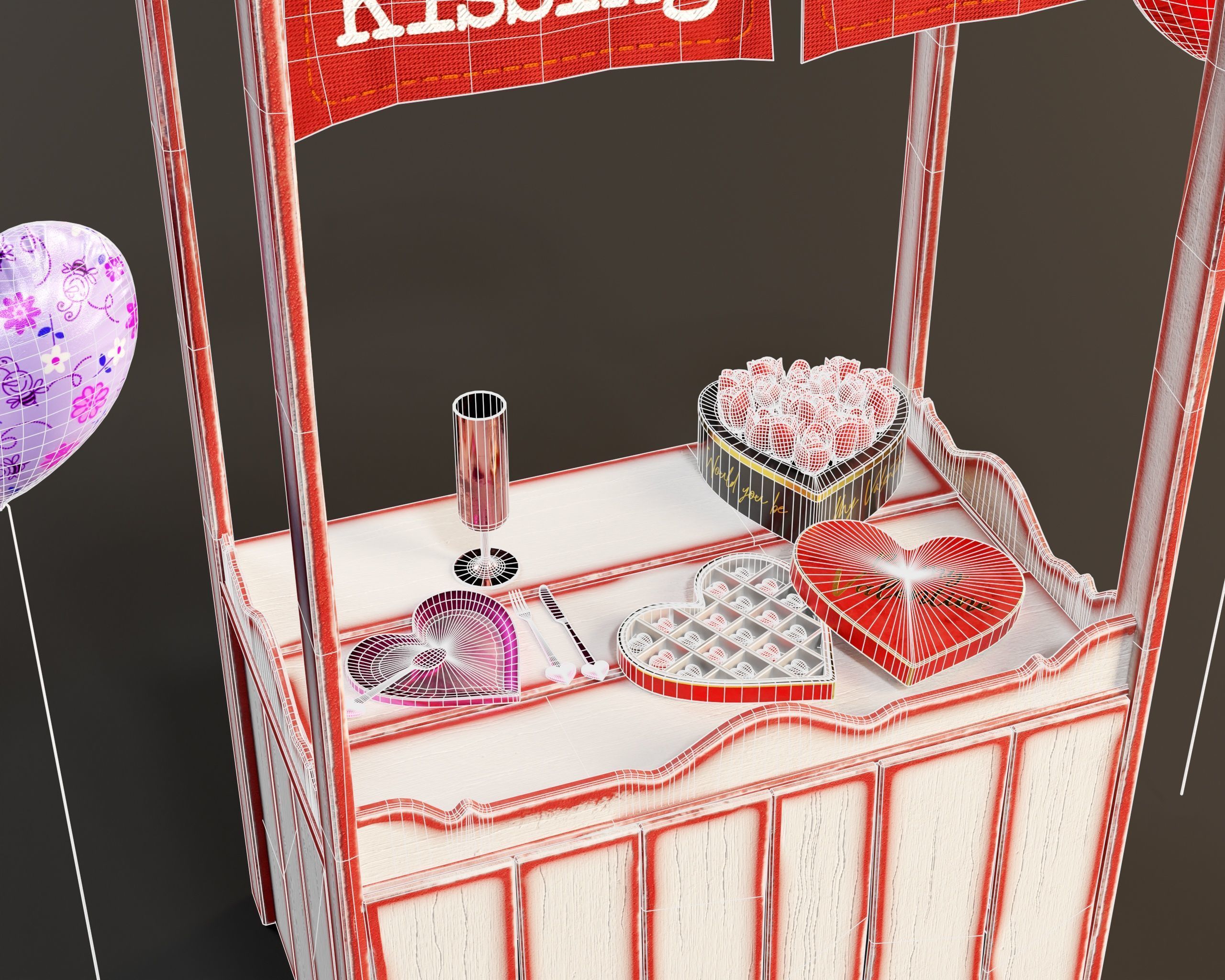 Saint Valentines Day Props Pack 1 3D Model Collection_12