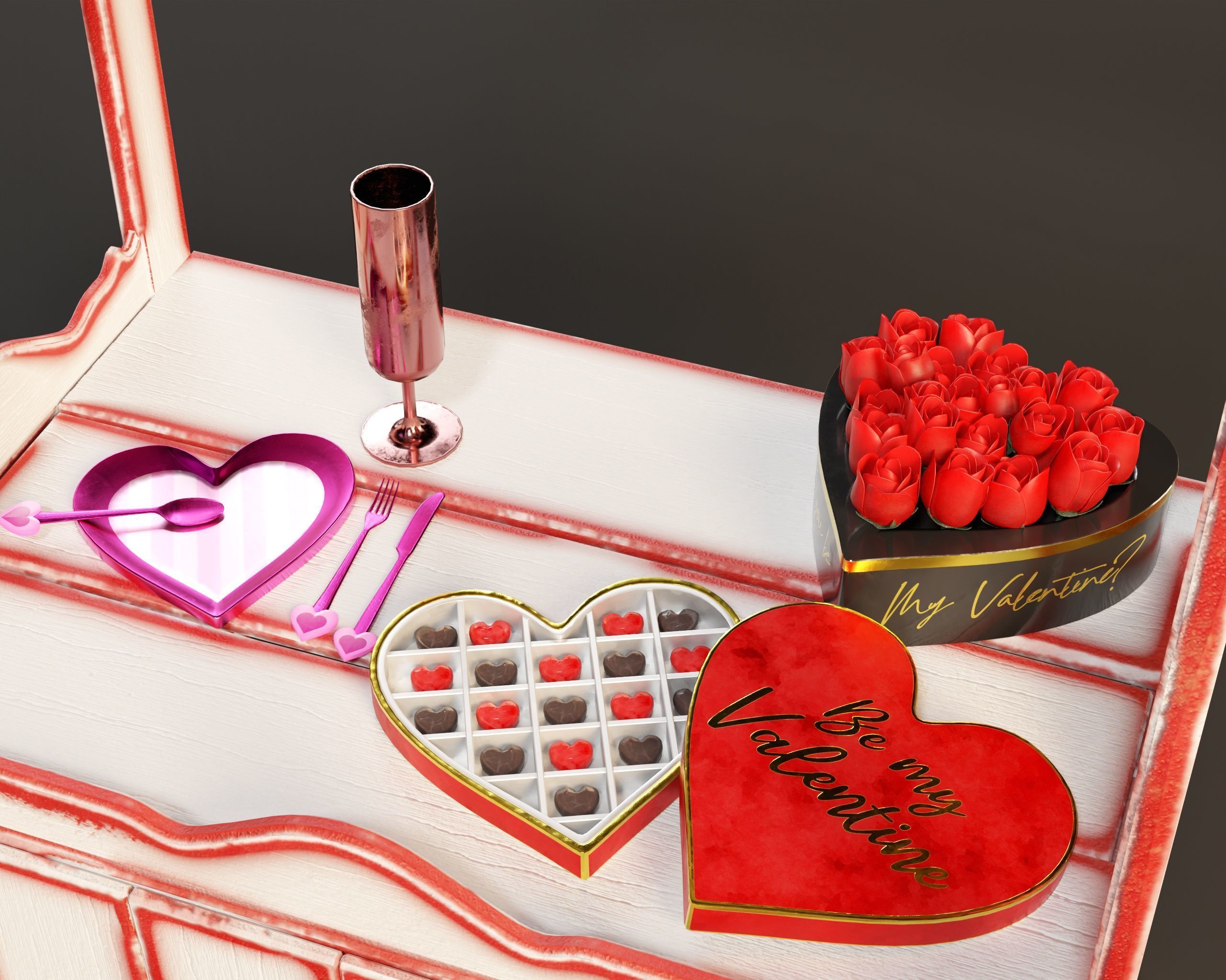Saint Valentines Day Props Pack 1 3D Model Collection_13