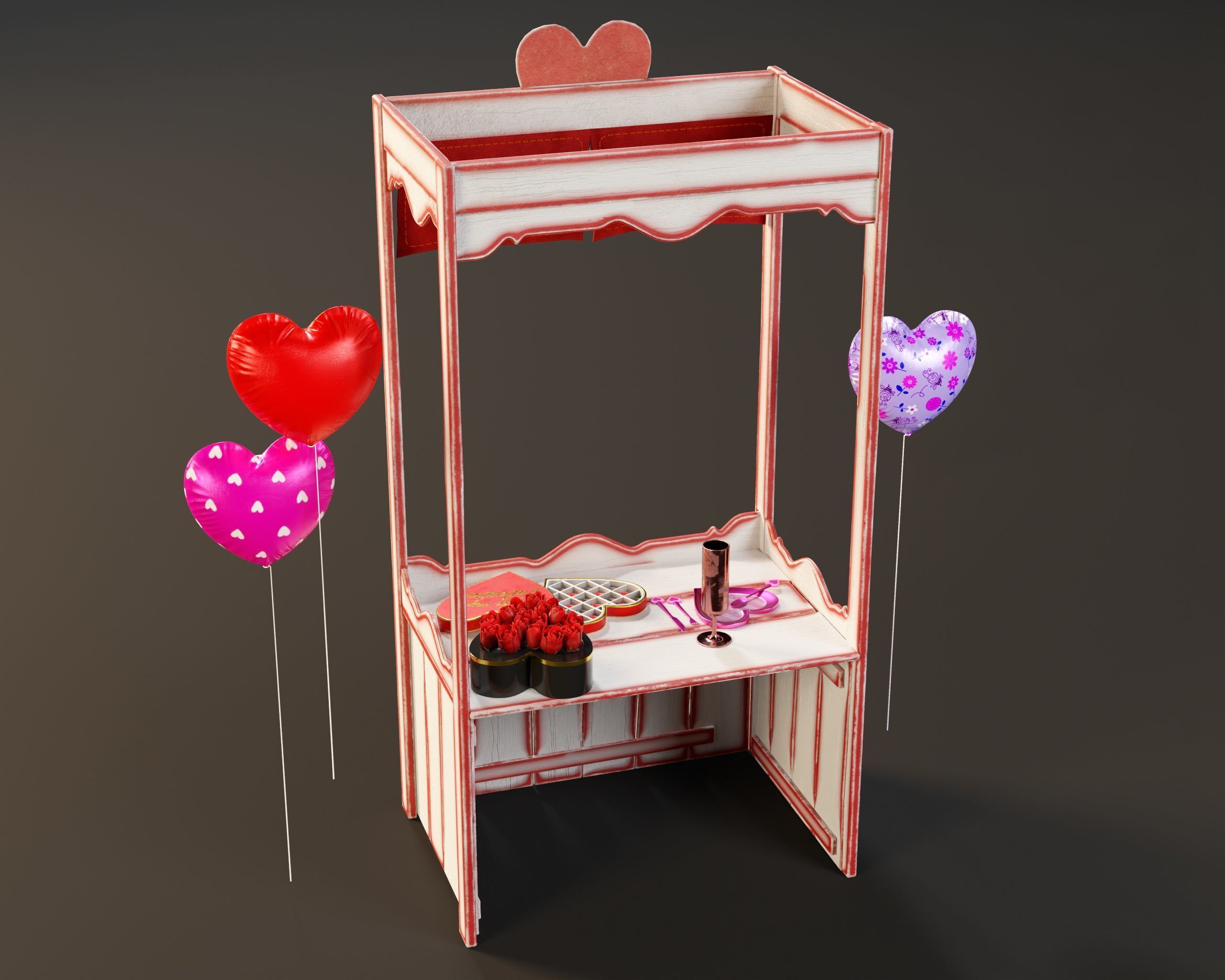 Saint Valentines Day Props Pack 1 3D Model Collection_15