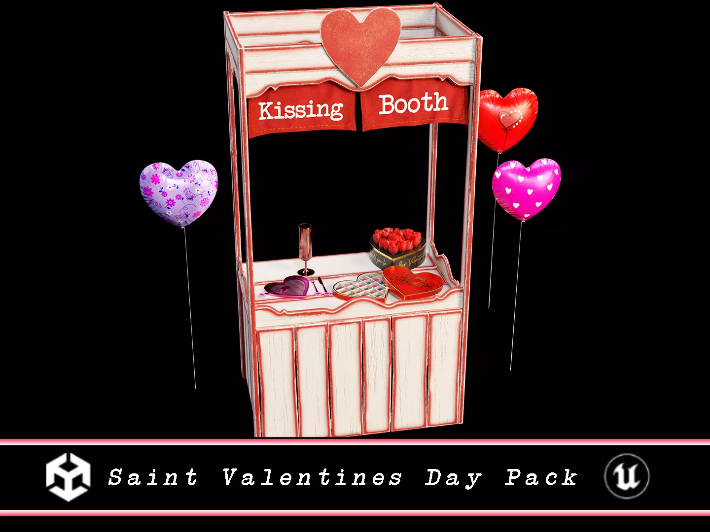 Saint Valentines Day Props Pack 1 3D Model Collection_0