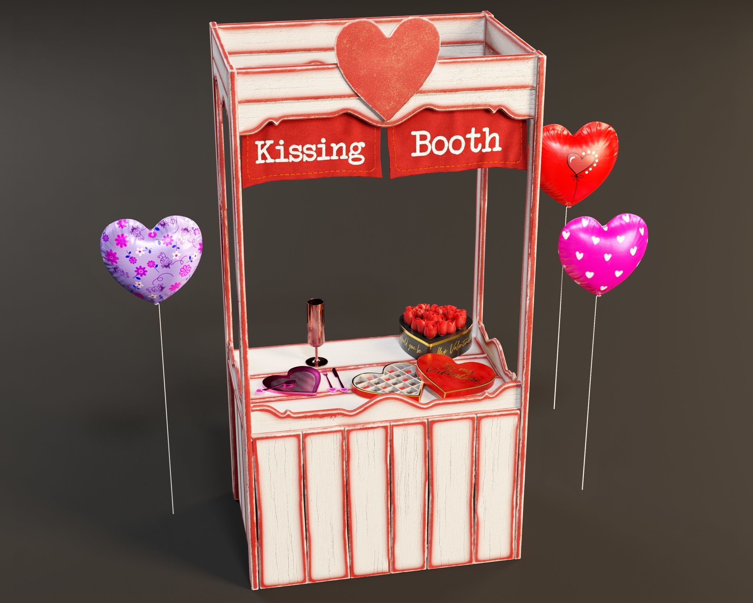 Saint Valentines Day Props Pack 1 3D Model Collection_7
