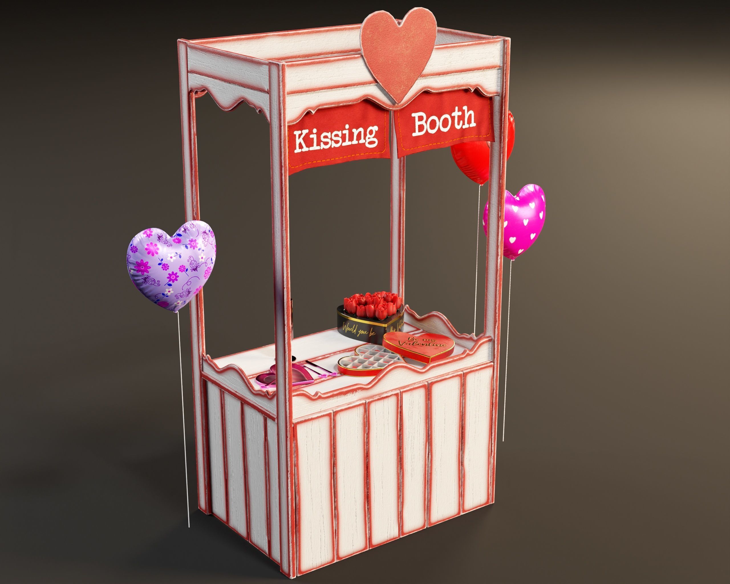 Saint Valentines Day Props Pack 1 3D Model Collection_9