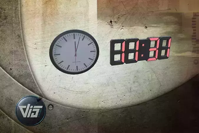 Modern Clocks - functional - Unity Low-poly 3D model