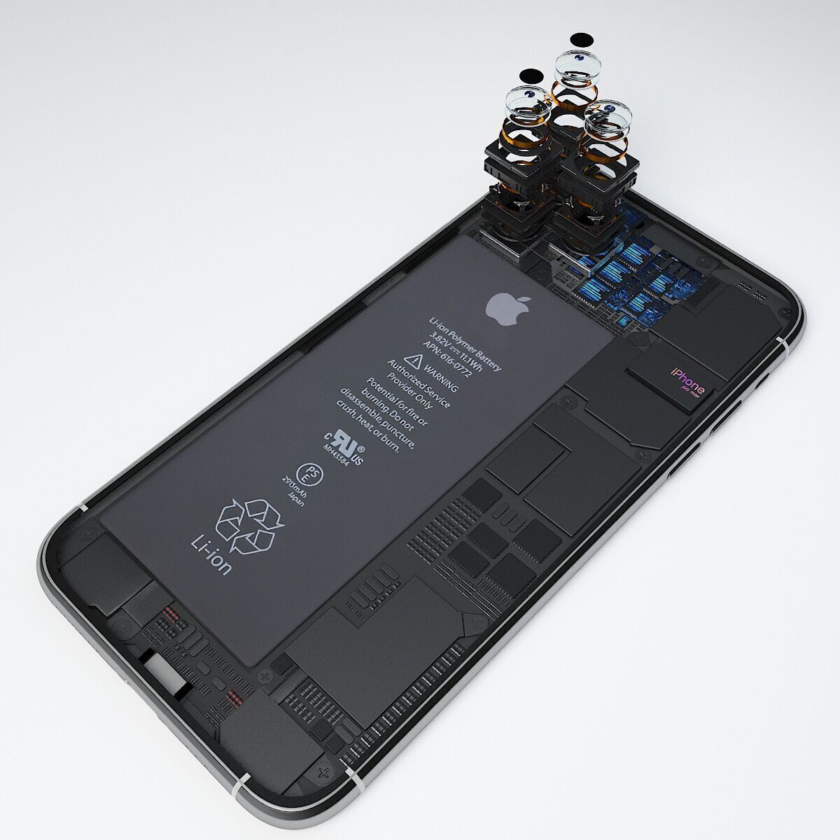 Internal Structure of Mobile Phone 3D model_1