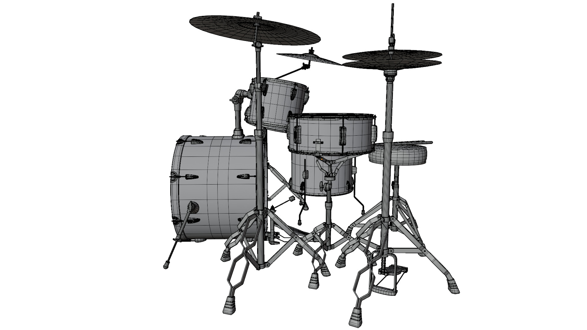 Drum Set 3D model_12
