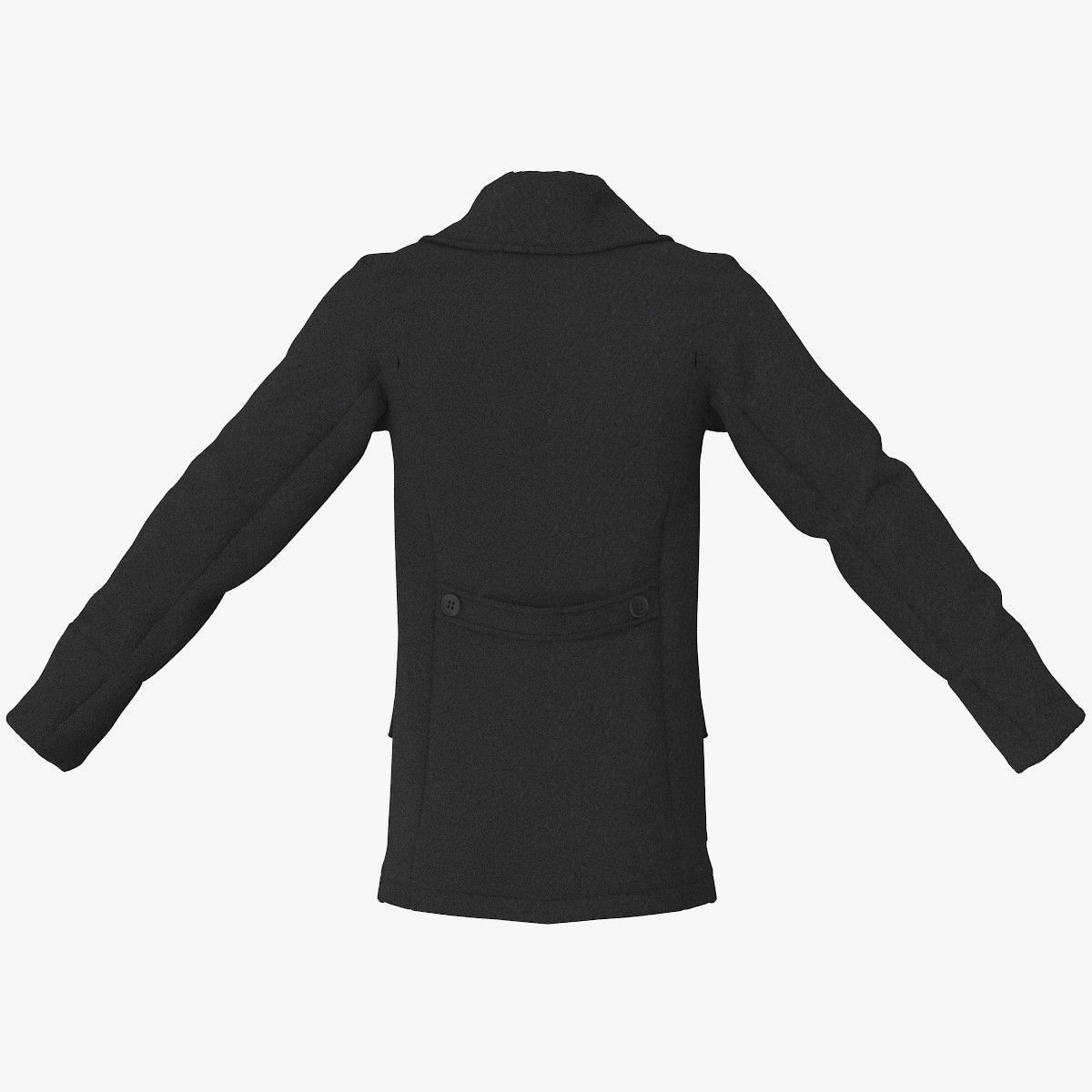 Men Breasted Coat 3D model_2