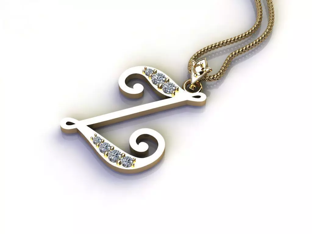 Alphabet V1 Font Style Pendant Z 3D print model