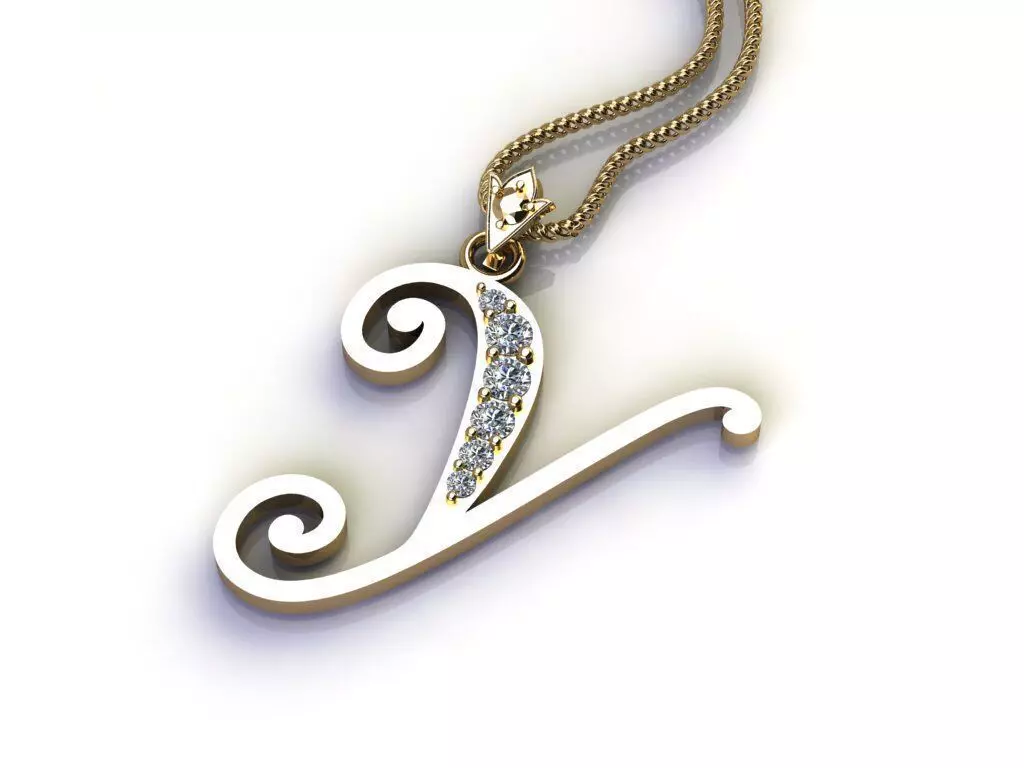 Alphabet V1 Font Style Pendant Y 3D print model