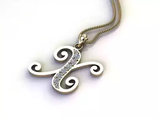 Alphabet V1 Font Style Pendant X